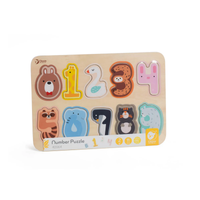 Puzzle Encaje Números y Animales de Madera