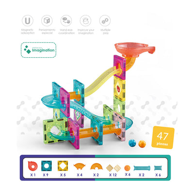 Bloques Magnéticos con Toboganes 47 Piezas