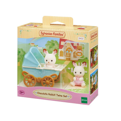 Mellizos Conejos Chocolate Sylvanian Families con Coche