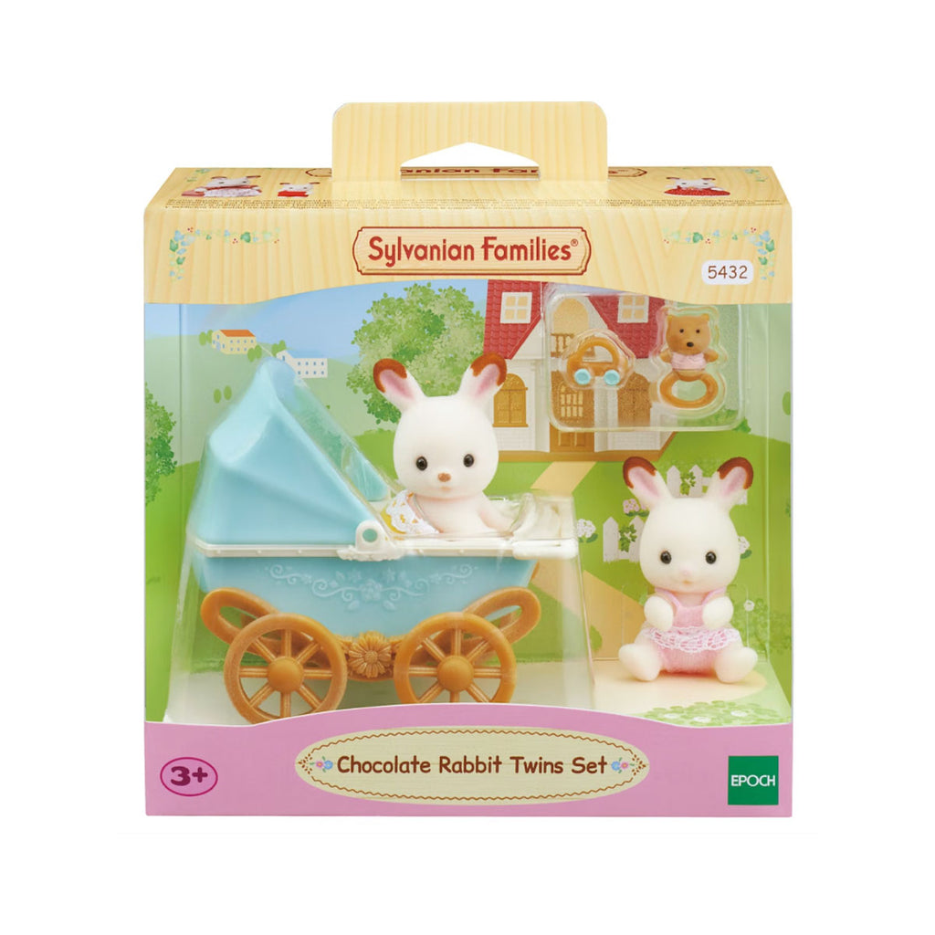 Mellizos Conejos Chocolate Sylvanian Families con Coche