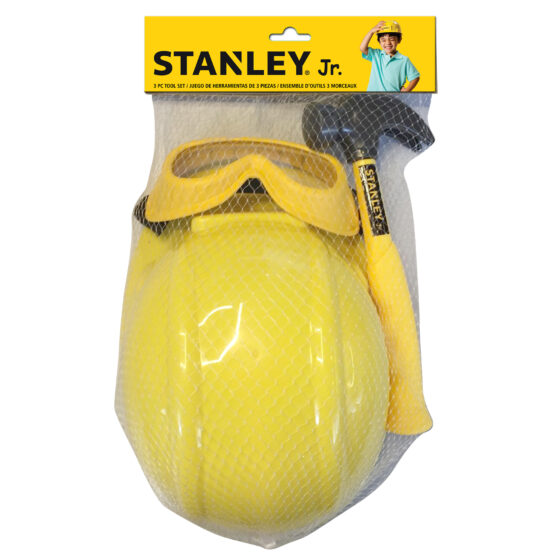Set de Casco, Lentes y Martillo 3pcs Stanley Jr.