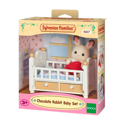 Bebé Conejo Chocolate Sylvanian Families con Cuna