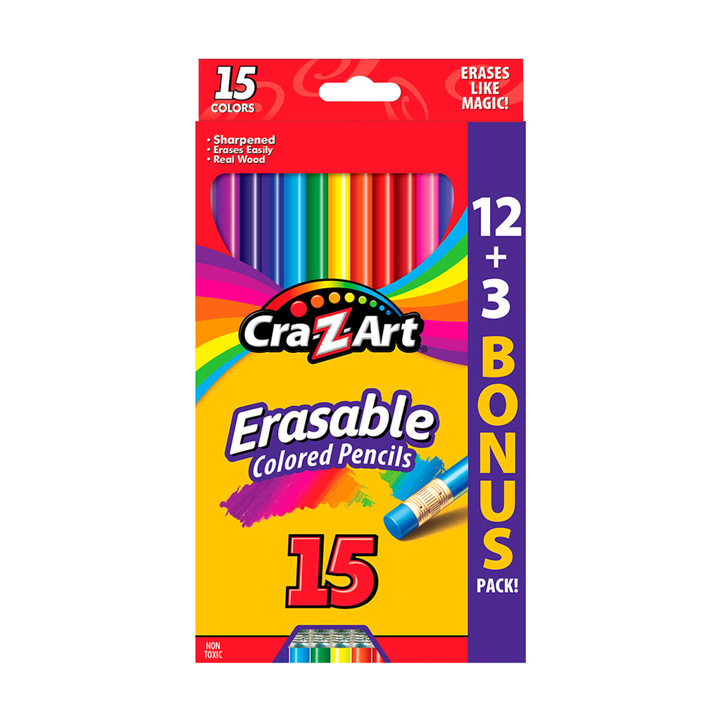 Lápices de Colores Borrables Cra Z Art Set 12+3