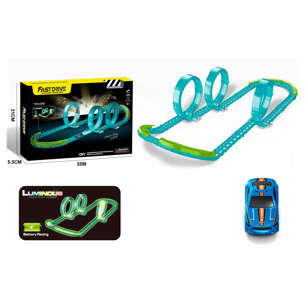 Pista de Auto Luminosa Magnetics con 3 Loops