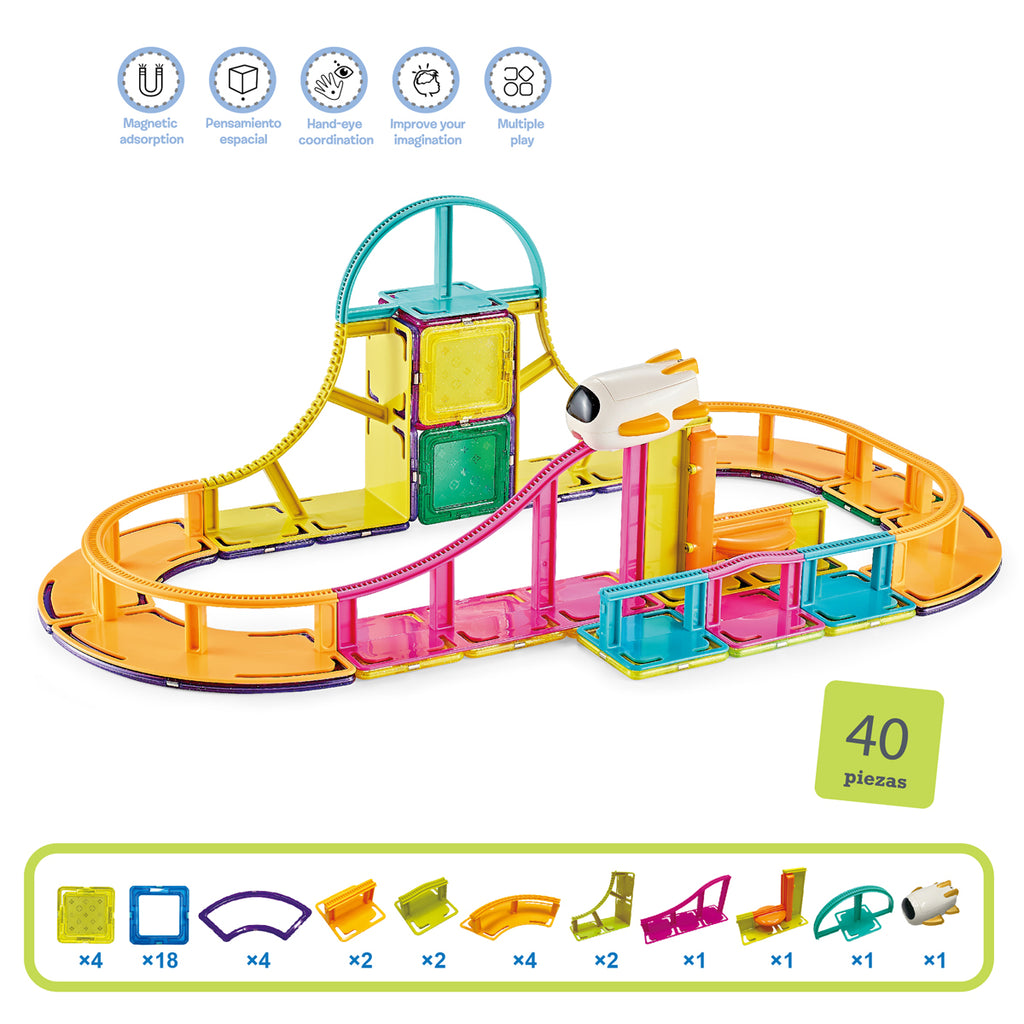 Pista de Tren Magnetic Tiles 40 Piezas