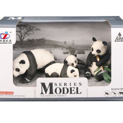 Familia Osos Panda Realistas Set 4 Figuras