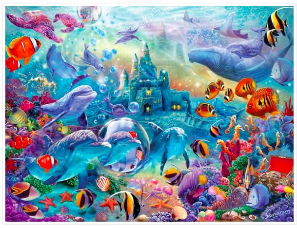 Puzzle Sea Castle 500 piezas Glow in the Dark Masterpieces