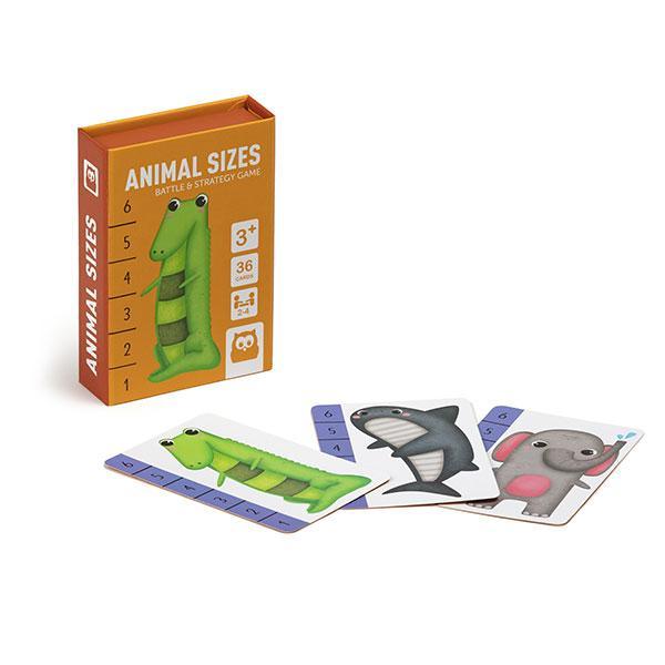 Juego de cartas Tamaños de animales Eurekakids