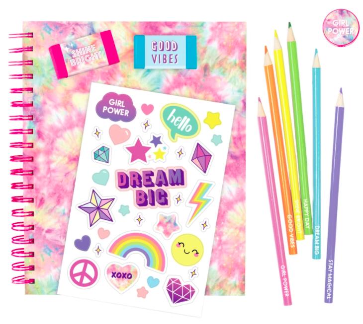 Cuaderno Tie Dye Make It Real Con Lápices
